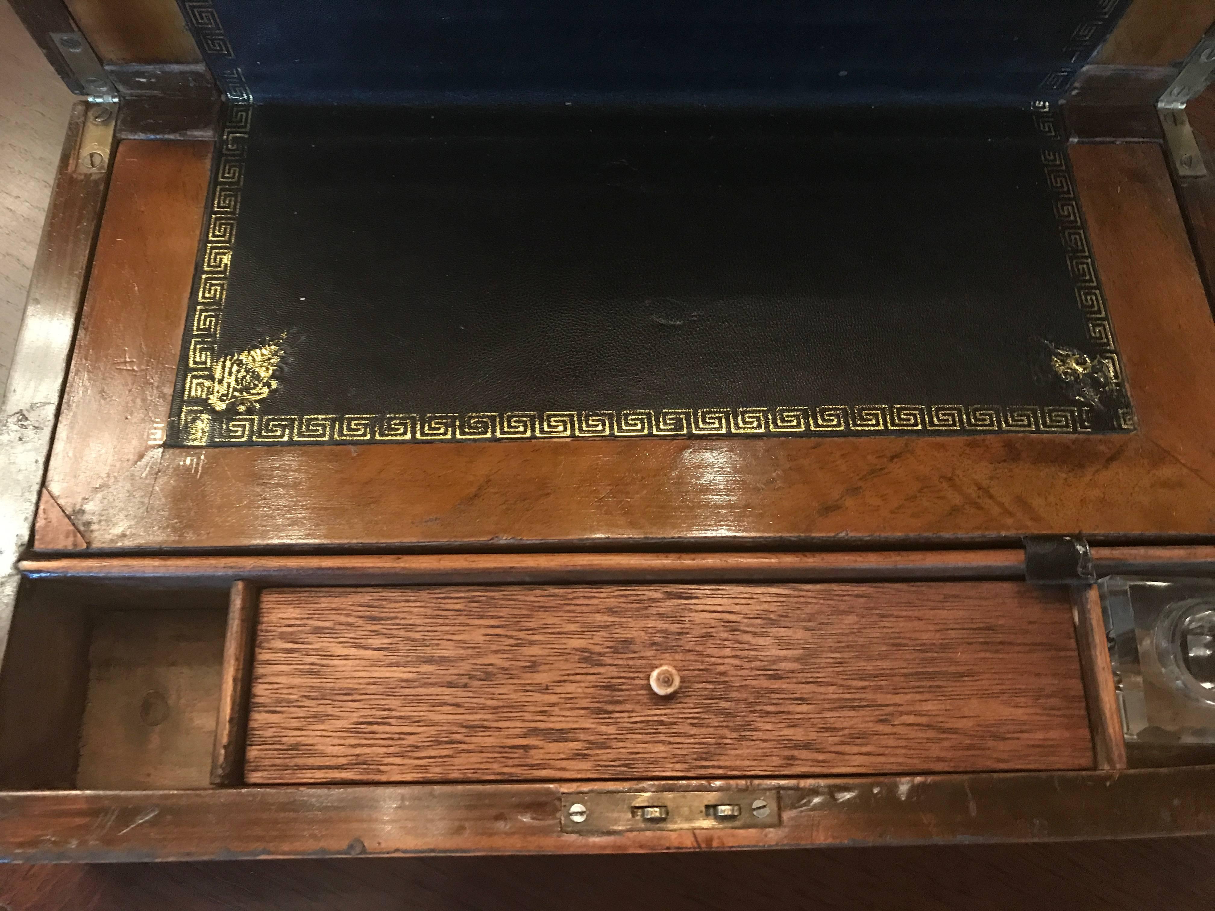 19th Century English Tunbridge Writing Slope In Excellent Condition For Sale In Birmingham, AL
