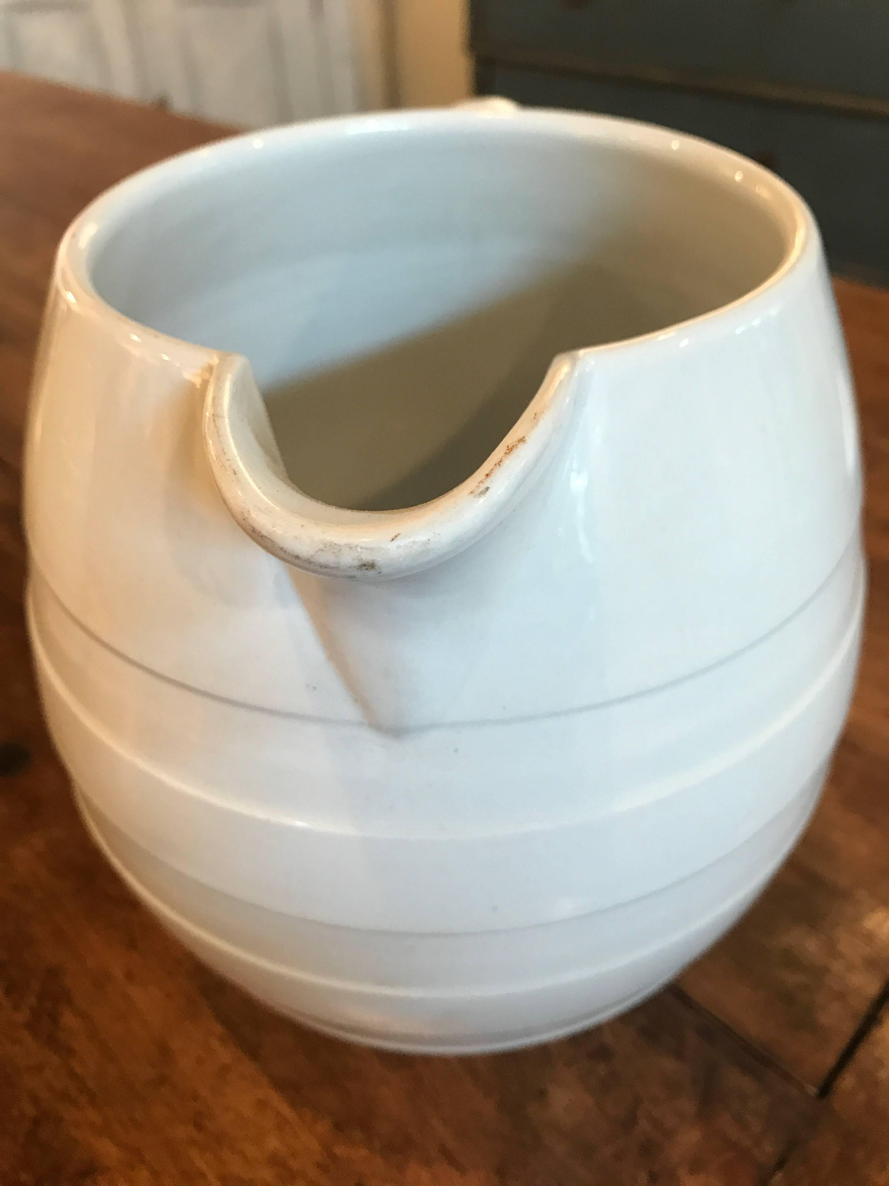 Mid-20th century ironstone jug with banding.