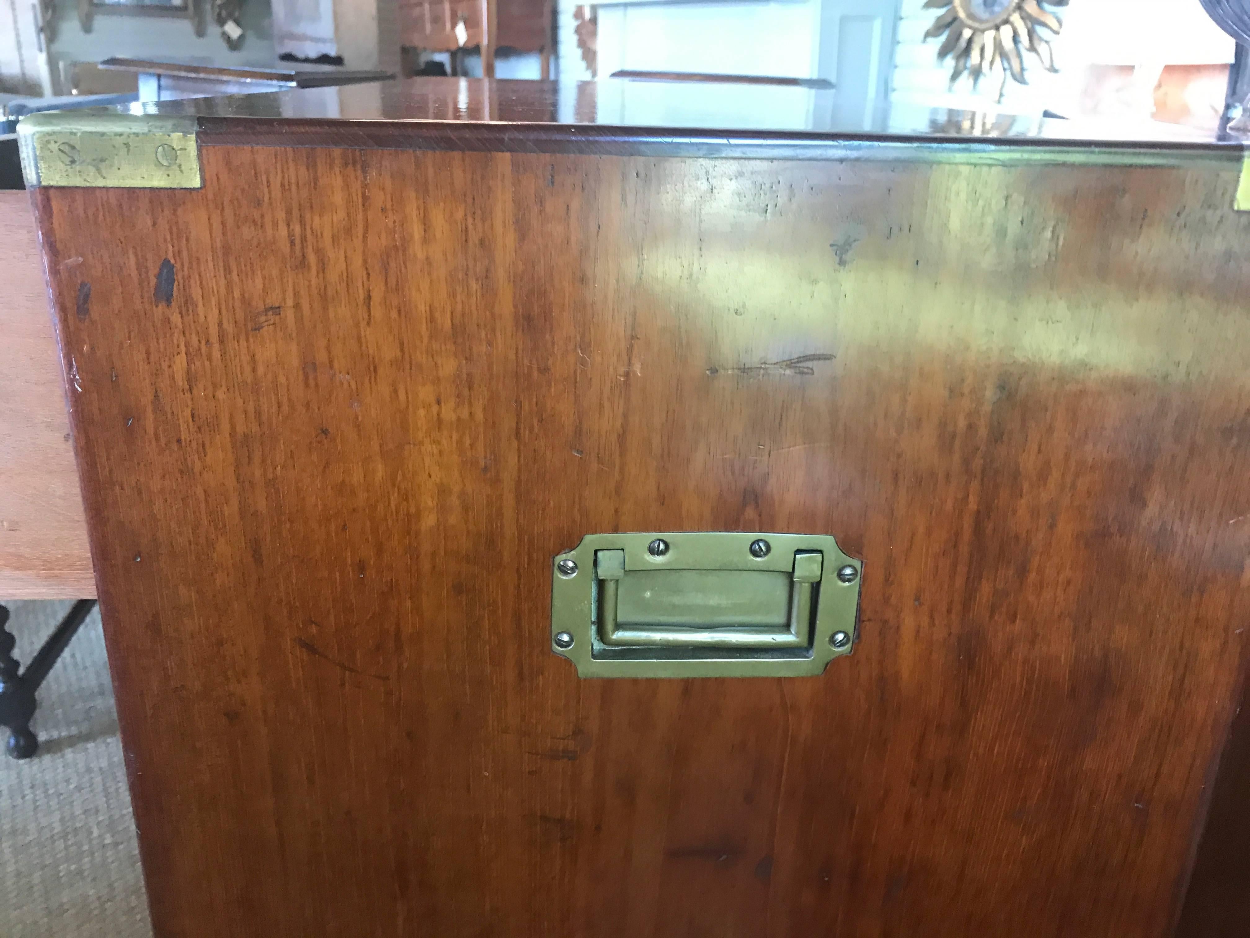 19th Century, English Teak Campaign Chest For Sale 2