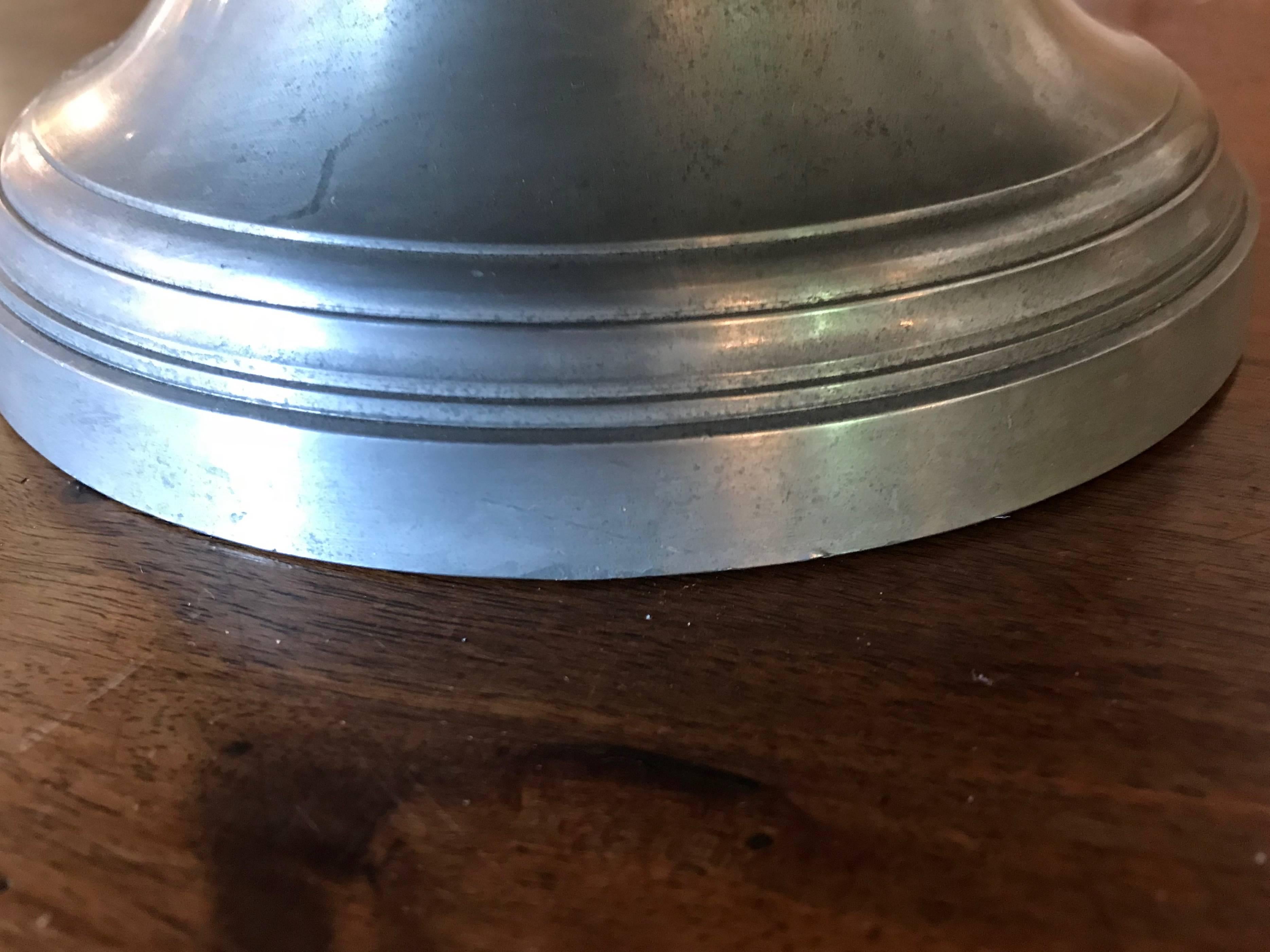 French Early 20th Century Large Pewter Bowl with Makers Mark For Sale