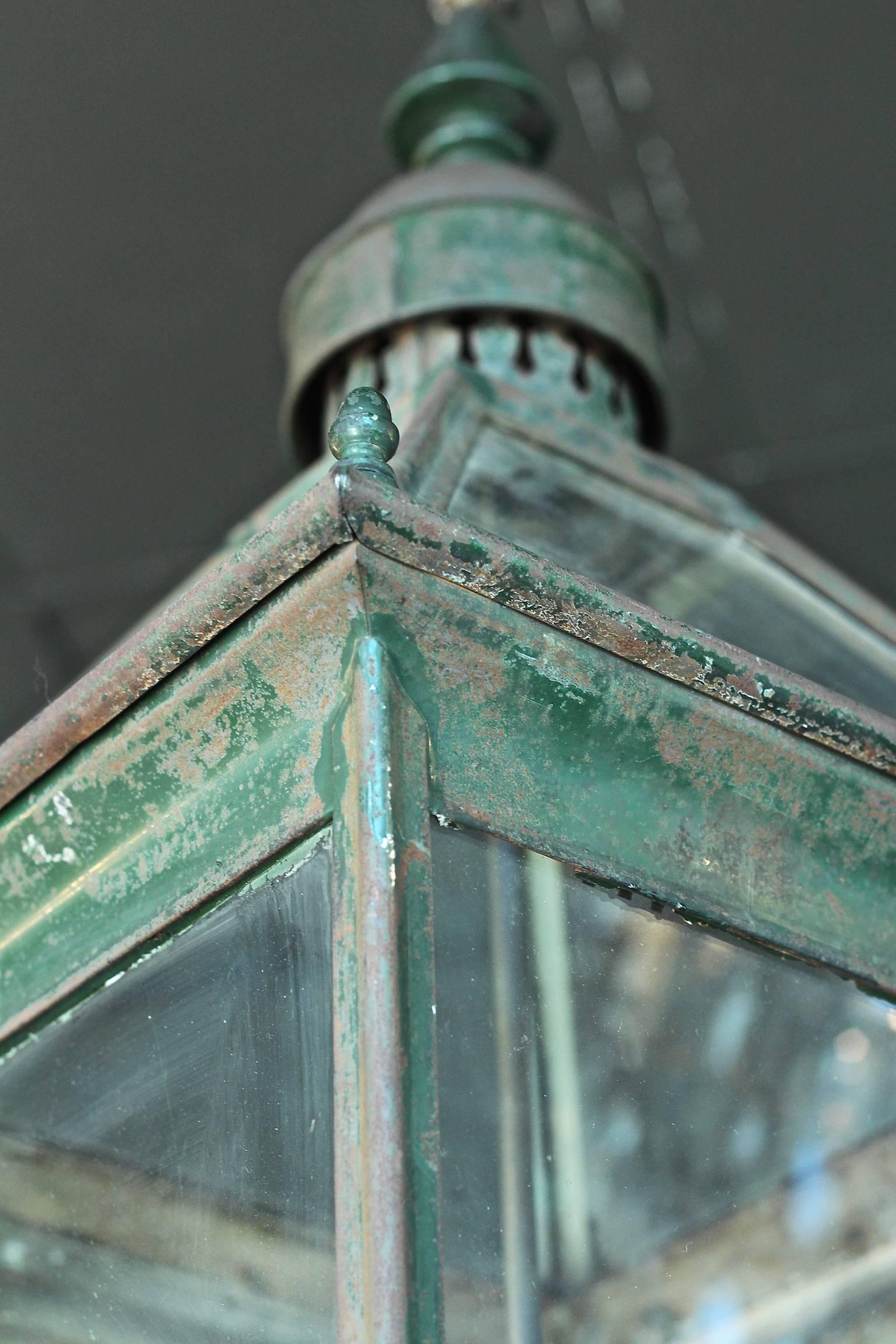 Handsome 19th Century painted steel lantern produced by Blakemore of Birmingham, England. 