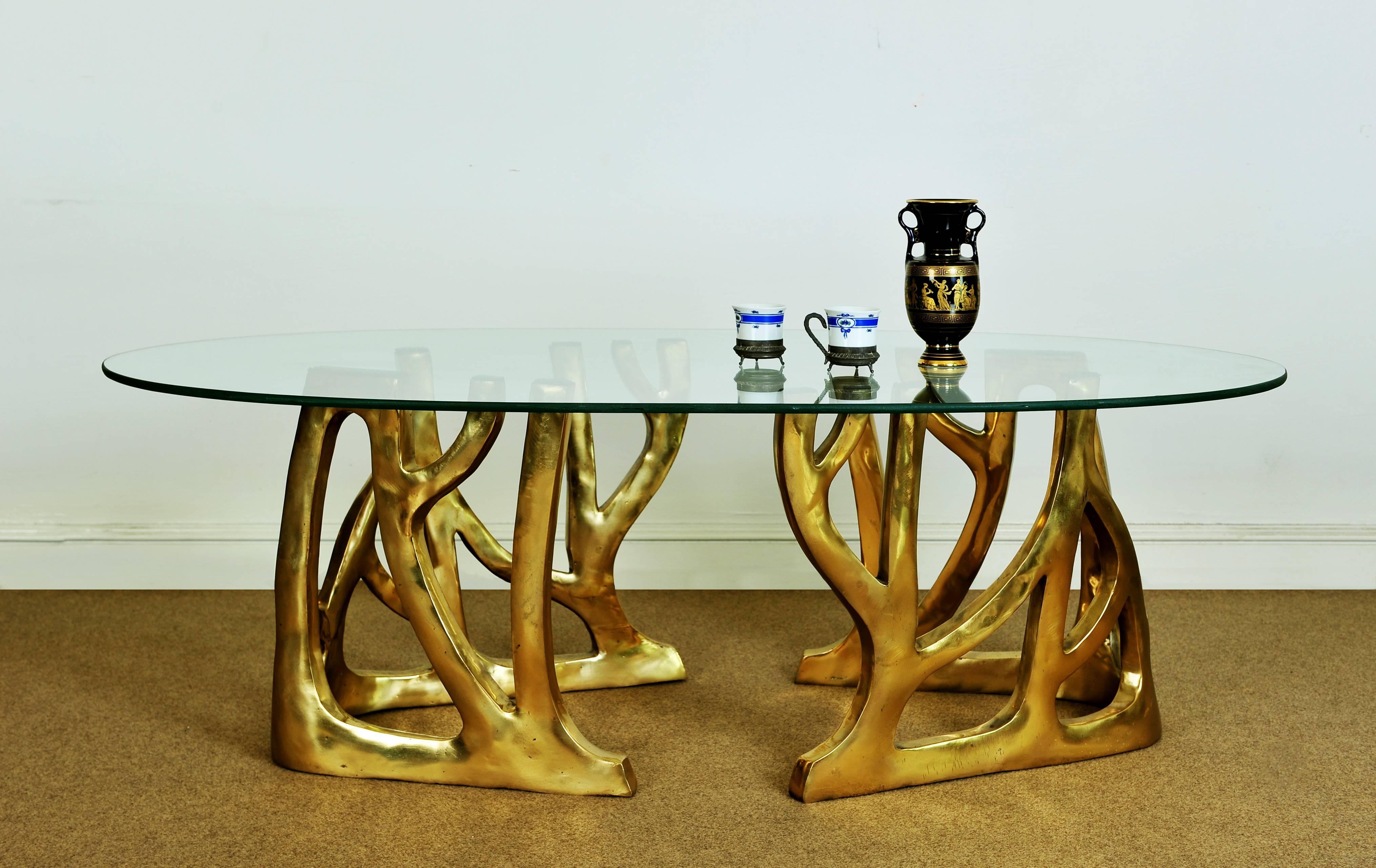 Contemporary Brass Coffee Table, Galaxy, Misaya
