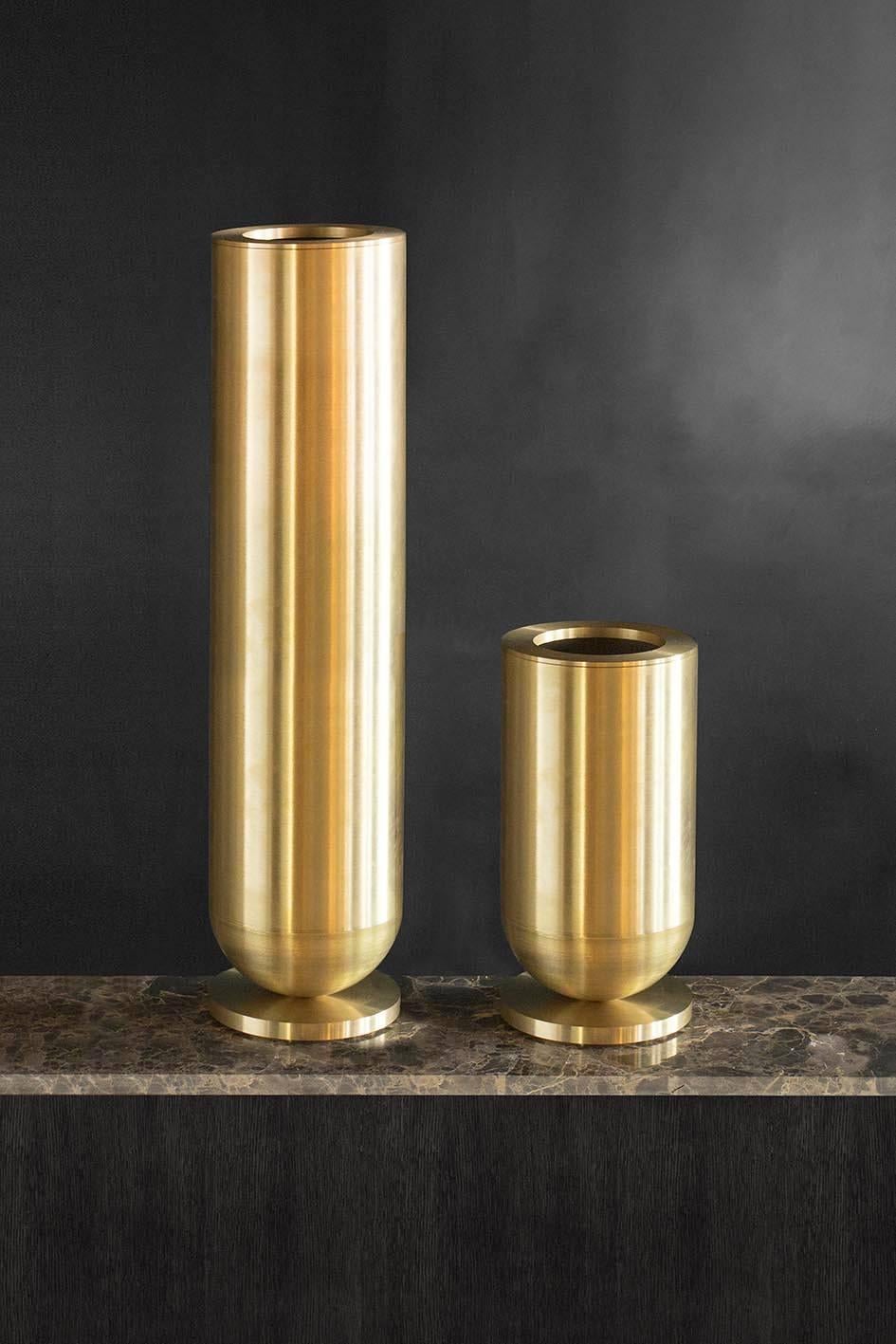 Post-Modern Cofete Brass Vase, Jan Garncarek