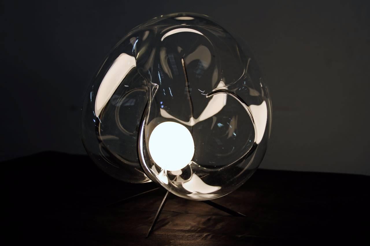 Crystal Glass Standing Light 'Exhale' by Catie Newell 1