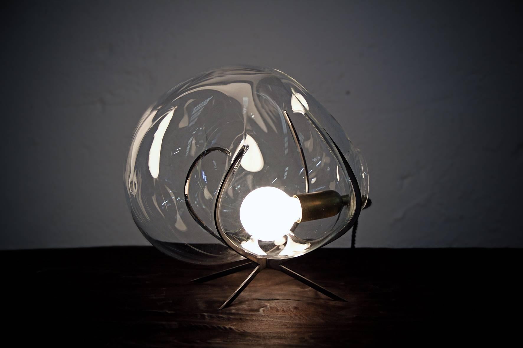 Crystal Glass Standing Light 'Exhale' by Catie Newell 2
