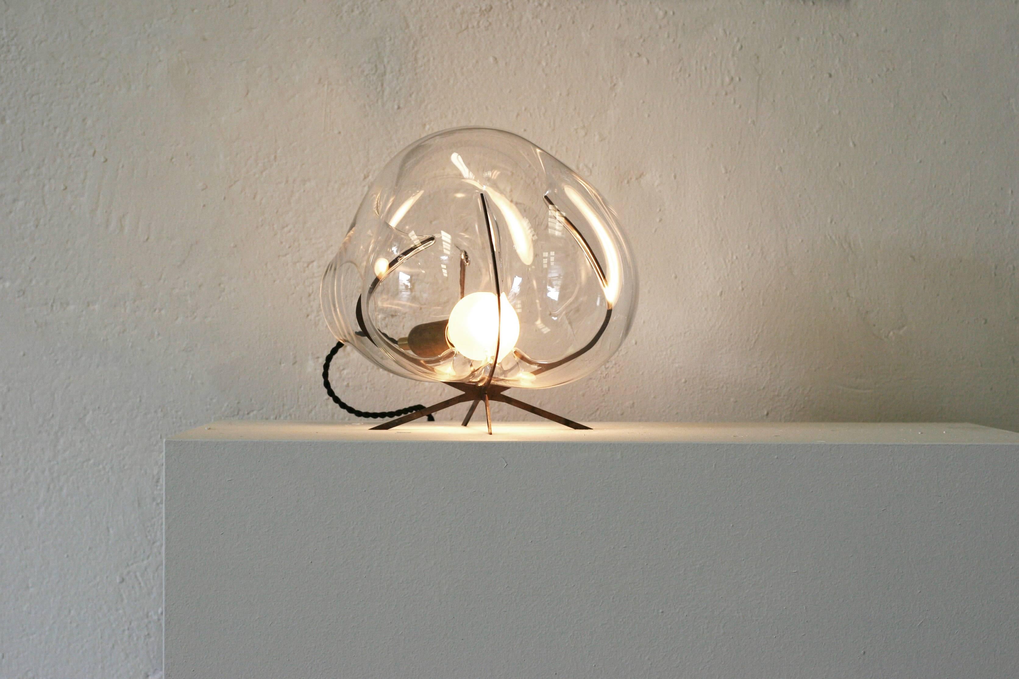 Crystal Glass Standing Light 'Exhale' by Catie Newell 3