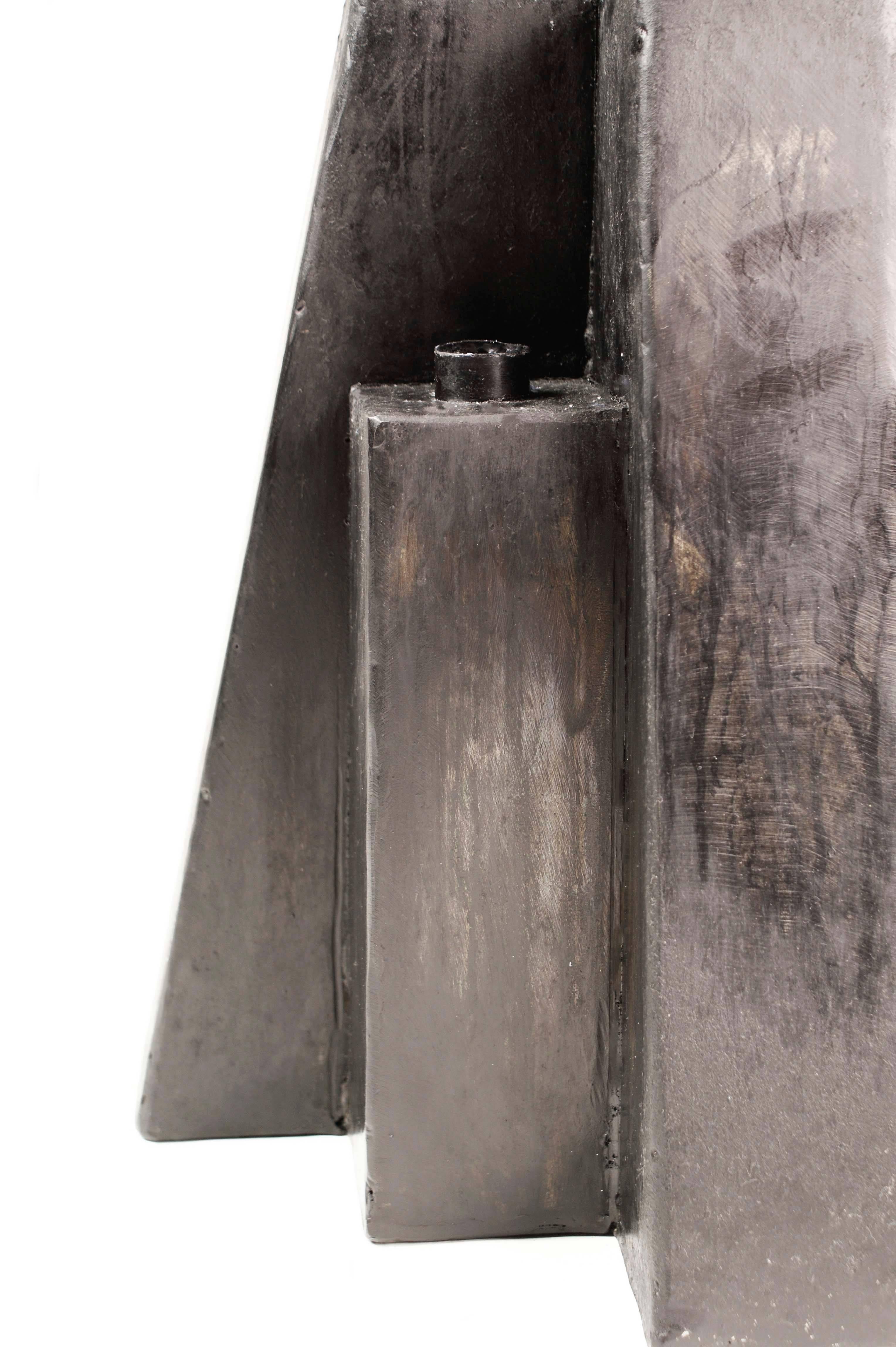 Modern Burned Patinated Candleholder, Arno Declercq