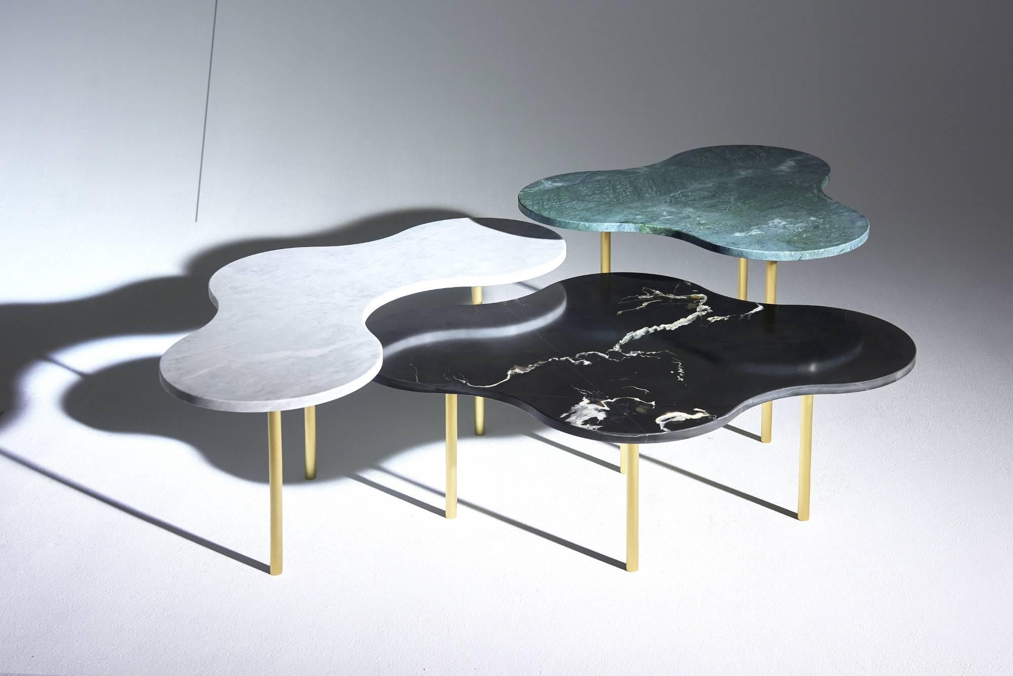 Contemporary Brass Coffee Table Ensemble of 3 by Sebastian Scherer