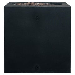 Dark Black Cubus Firepit by Andres Monnier