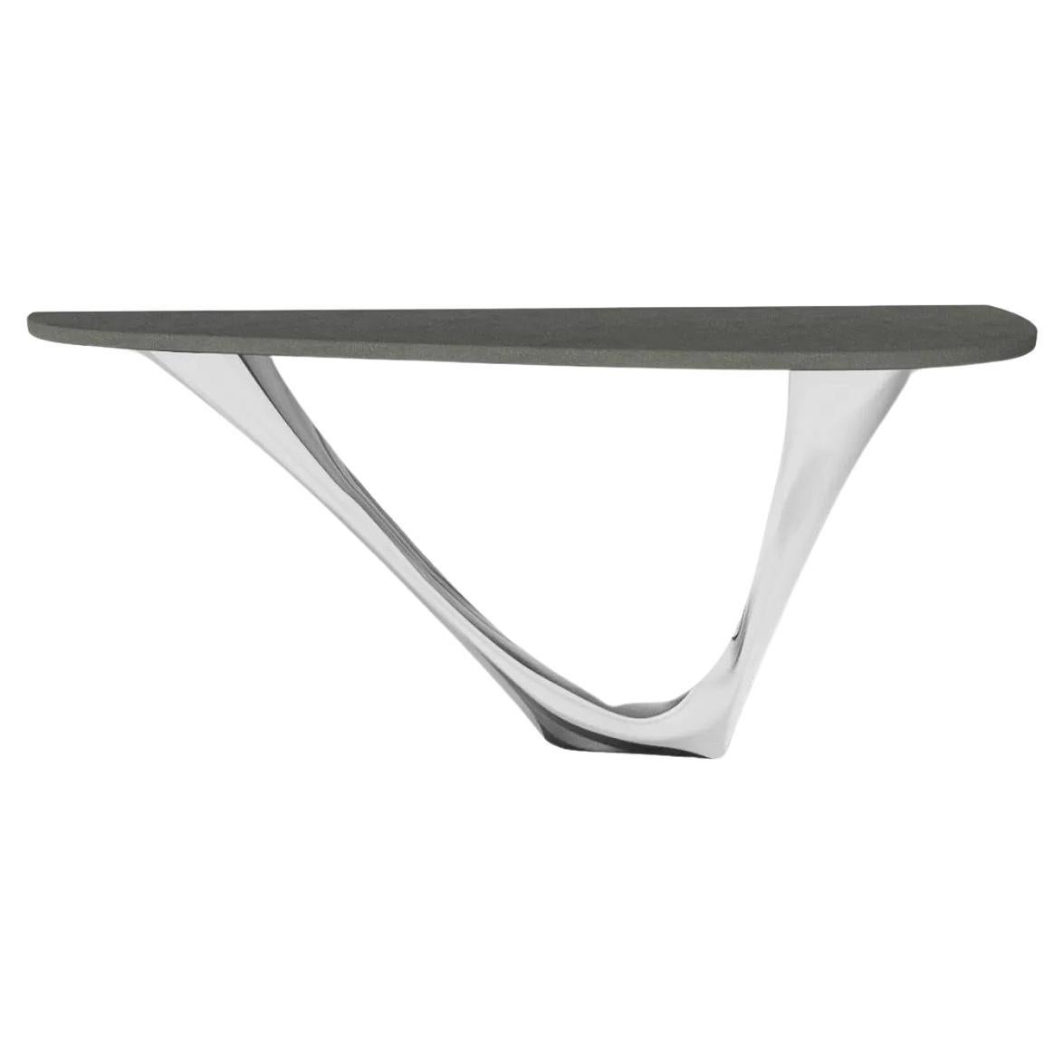 G-Console Mono with Concrete Top Base Inox Polished by Zieta For Sale