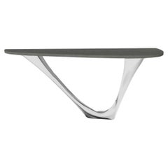 G-Console Mono with Concrete Top Base Inox Polished by Zieta