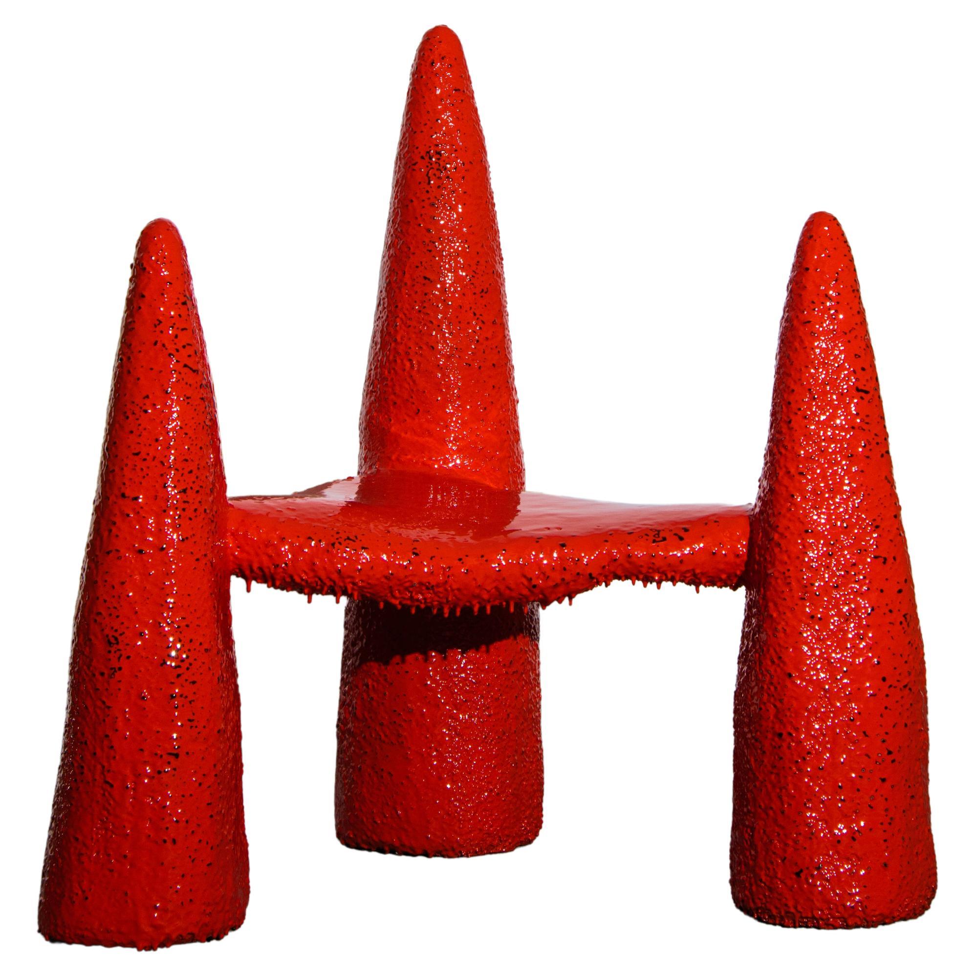 Red-Orange Del Cielo Y La TIerra Chair by Alberto Vitelio
