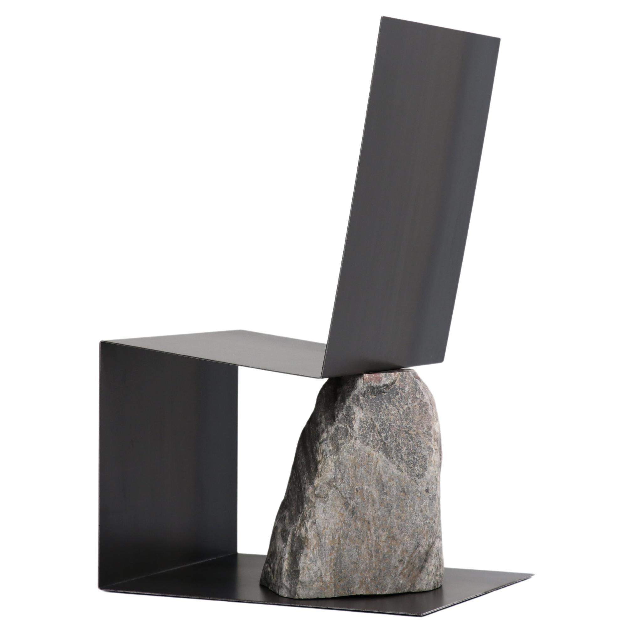 Steel and Stone Chair by Batten and Kamp For Sale