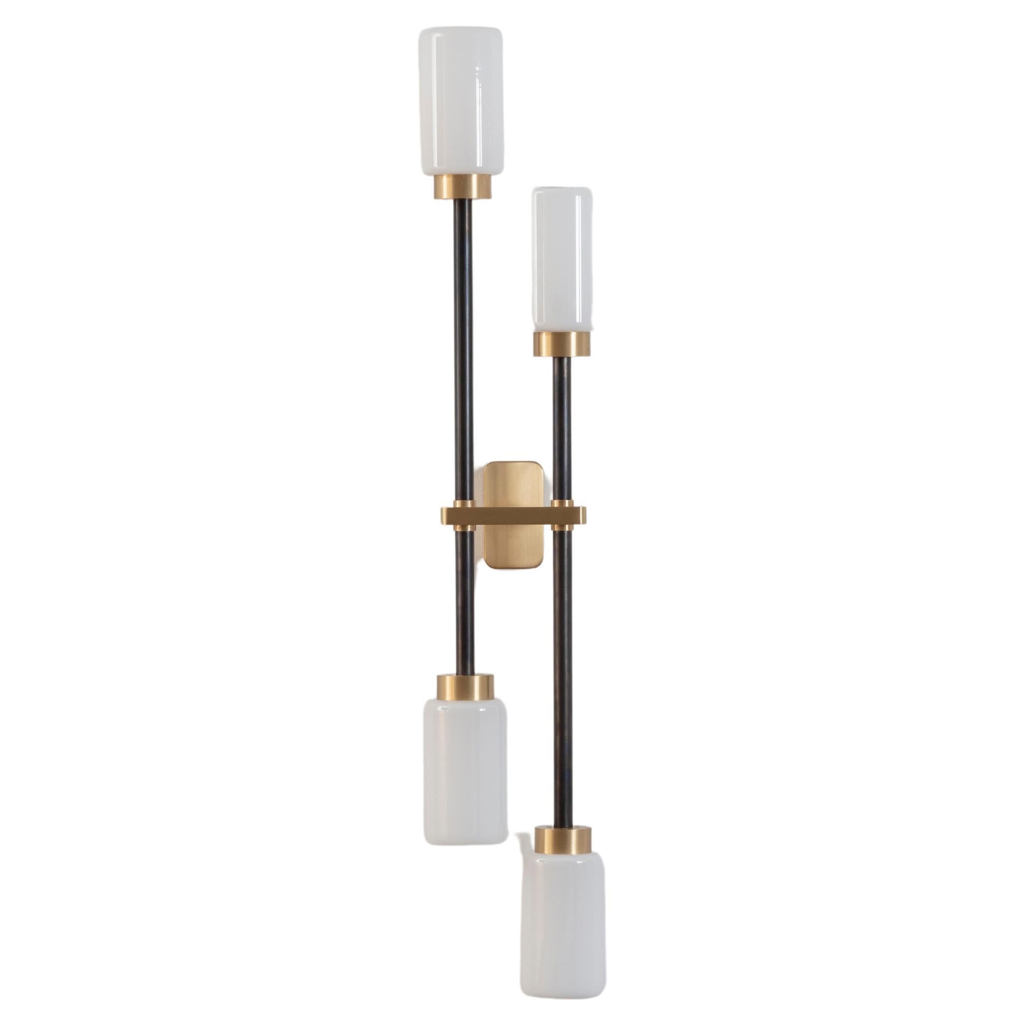 Opal Farol Double Wall Light by Bert Frank For Sale