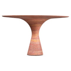 Travertino Rosso Refined Contemporary Marble Low Round Table 27/100