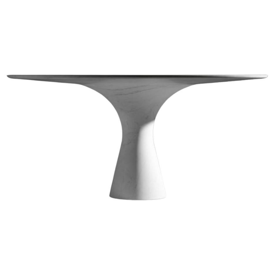 Table ovale contemporaine raffinée Kyknos en marbre 210/75 en vente