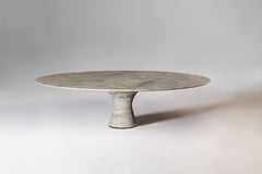 Tavolino rotondo basso in marmo contemporaneo raffinato Travertino Silver 27/100