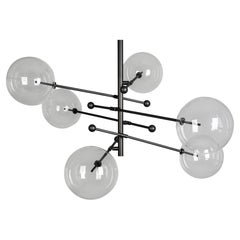 RD15 6 Arms Black Gunmetal Chandelier by Schwung