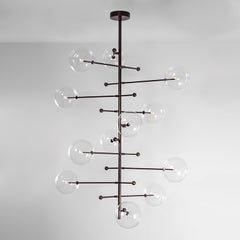 RD15 12 Arms Black Gunmetal Chandelier by Schwung