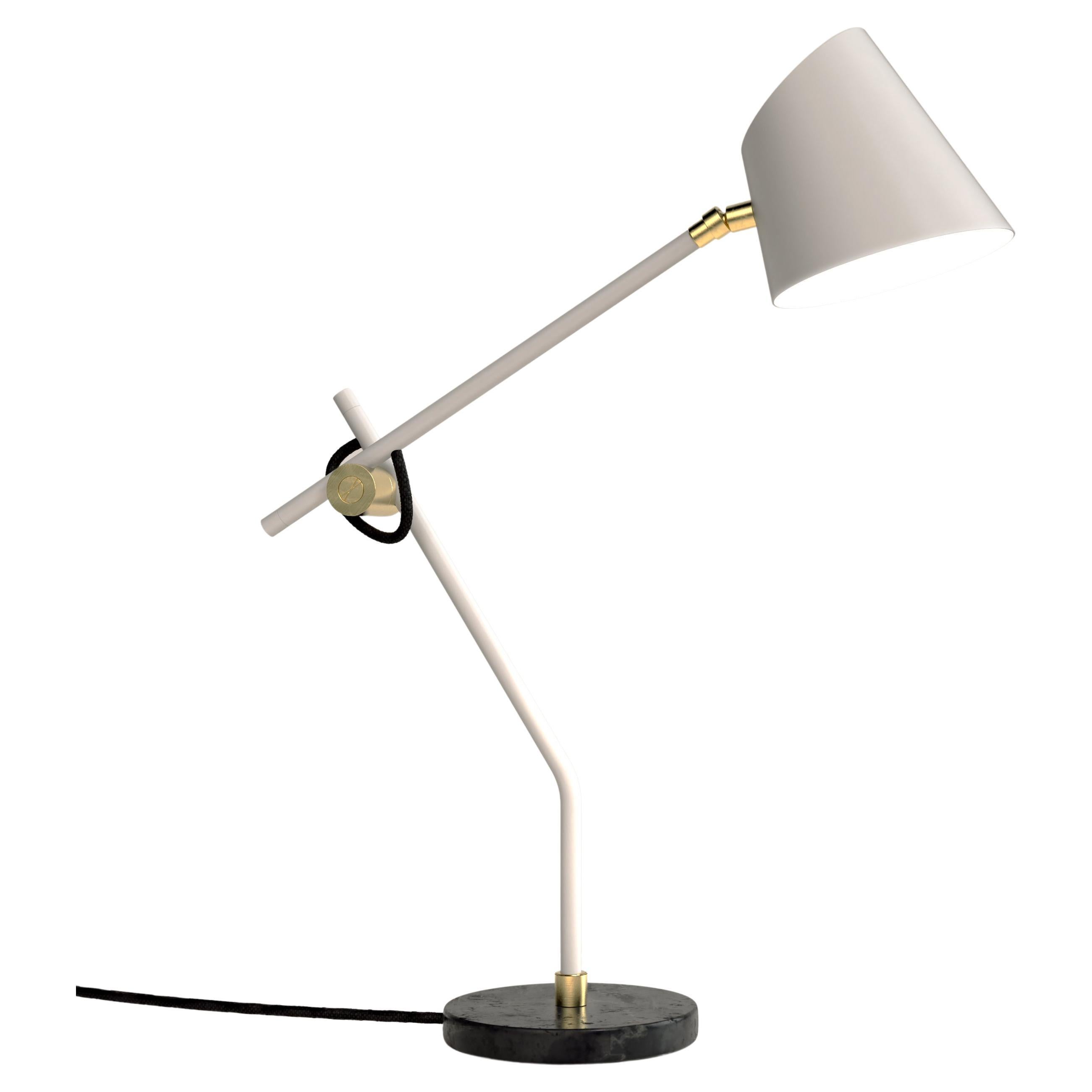 Lampe de bureau Hartau blanche fabriquée à la main par Studio d'Armes
