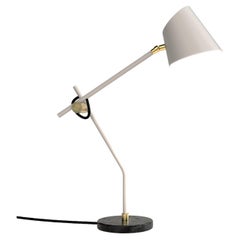 White Hartau Table Lamp Handmade by Darmes