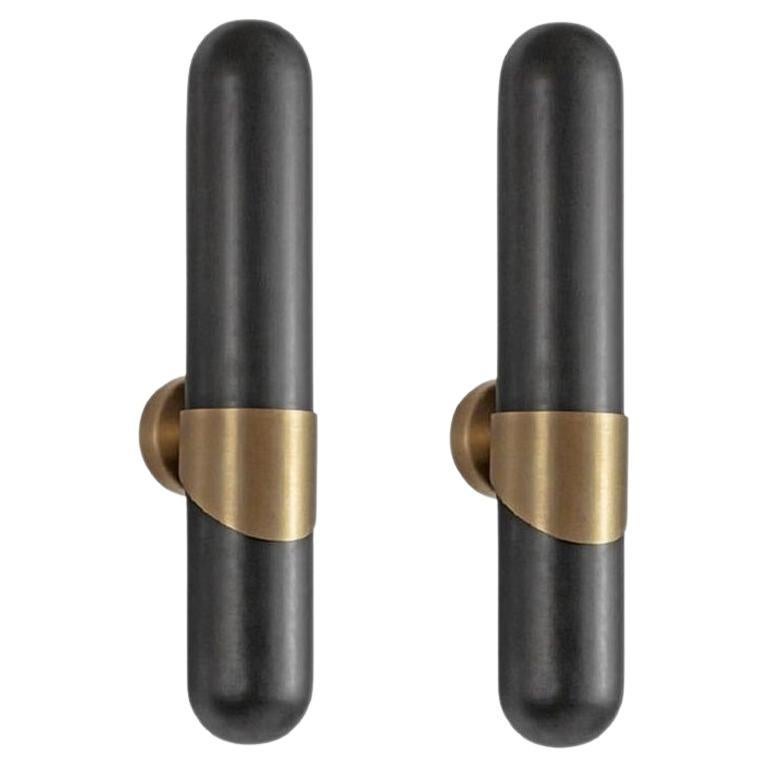 Set of 2 Brass Dream Wall Lights by Square in Circle For Sale