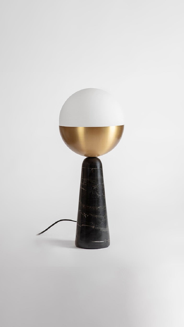 Brass "Globe" Table Lamp, Square in Circle