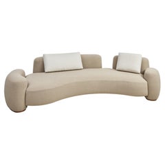 Beige Baba Sofa von Gisbert Pöppler, gepolstertes Teakholzgestell, Deutschland