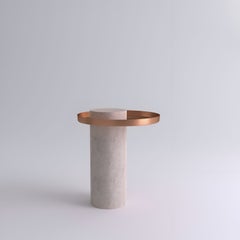 Medium Travertine Contemporary Guéridon, Sebastian Herkner