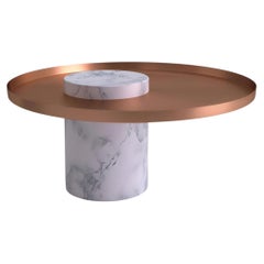 Low White Marble Contemporary Guéridon, Sebastian Herkner
