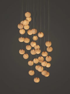 84.36 Pendant Chandelier by Bocci, White Glass & Copper Mesh, Canada