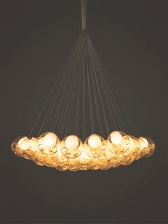 28.37 Pendant Chandelier by Bocci, White Glass & Nickel, Canada