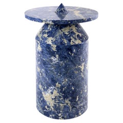 Totem in Blu Sodalite Marble Table by Karen Chekerdjian