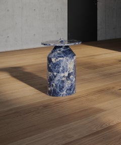 Totem in Blu Sodalite Marble Table by Karen Chekerdjian