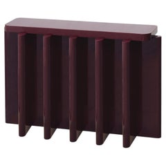 Rustic Bordeaux Red Solid Wood Spina C5.1 Wooden Console Table by Cara Davide