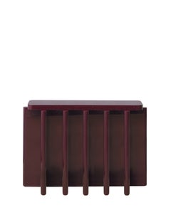 Rustic Bordeaux Red Solid Wood Spina C5.1 Wooden Console Table by Cara Davide