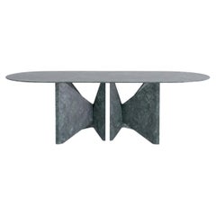 Lamina Oblong Green Marble Dinner Table by Hannes Peer