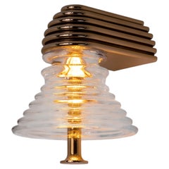 Insulator A Clear Glass and Polished Brass Sconce by Novocastrian
