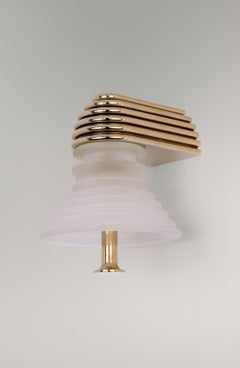 Insulator A Frosted Glass and Polished Brass Sconce by Novocastrian