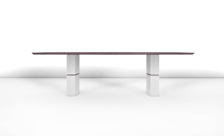 Modern Frédéric Saulou, Unique Dining Table in Purple Slate For Sale