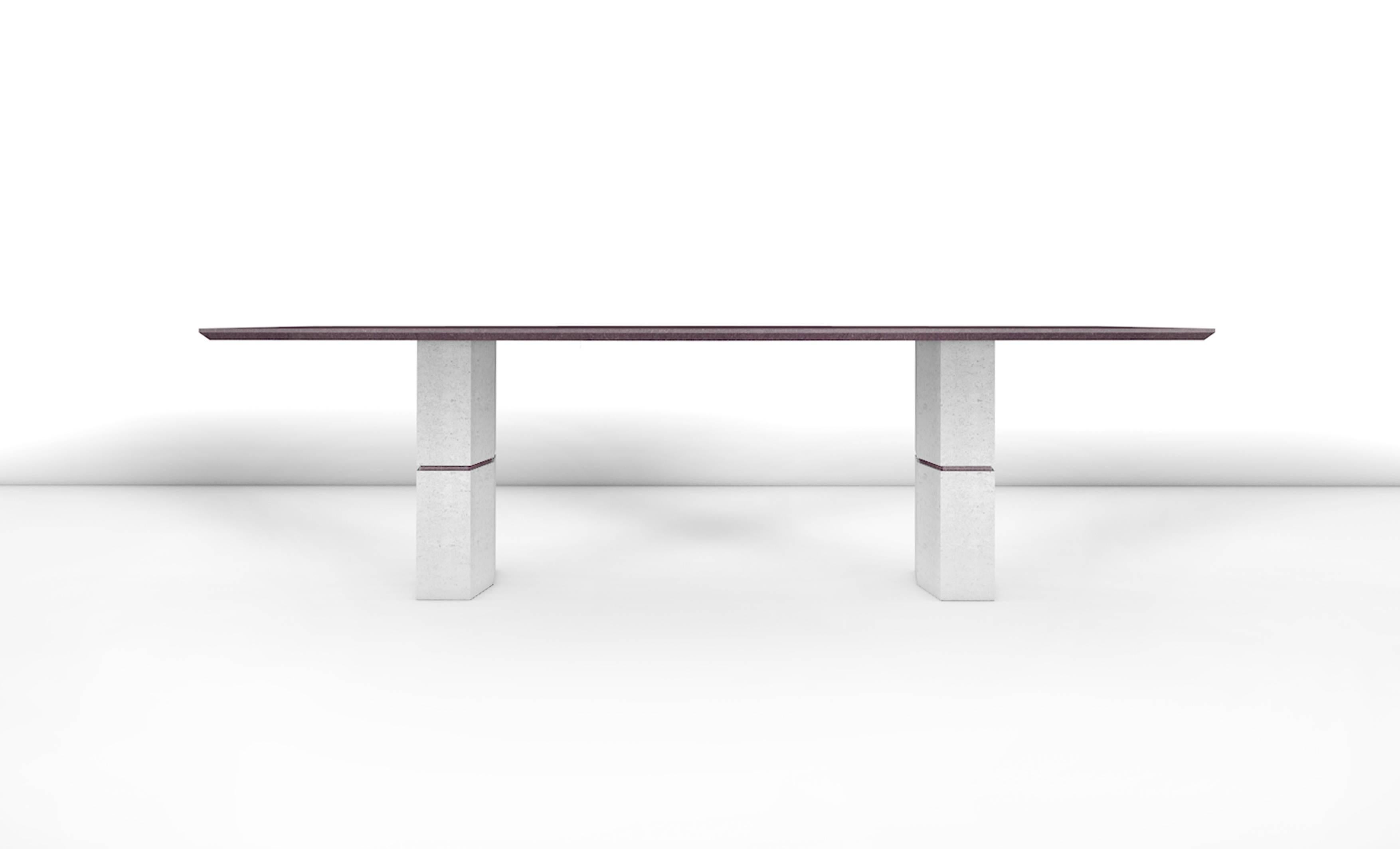 Modern Frédéric Saulou, Unique Dining Table in Purple Slate