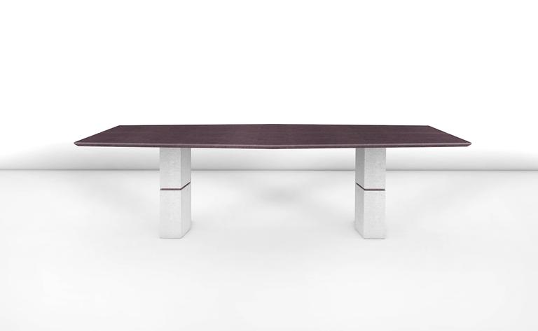French Frédéric Saulou, Unique Dining Table in Purple Slate For Sale