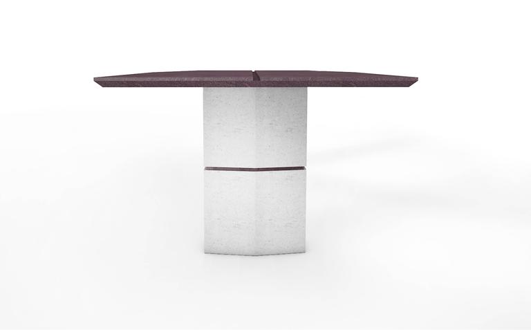 Contemporary Frédéric Saulou, Unique Dining Table in Purple Slate For Sale