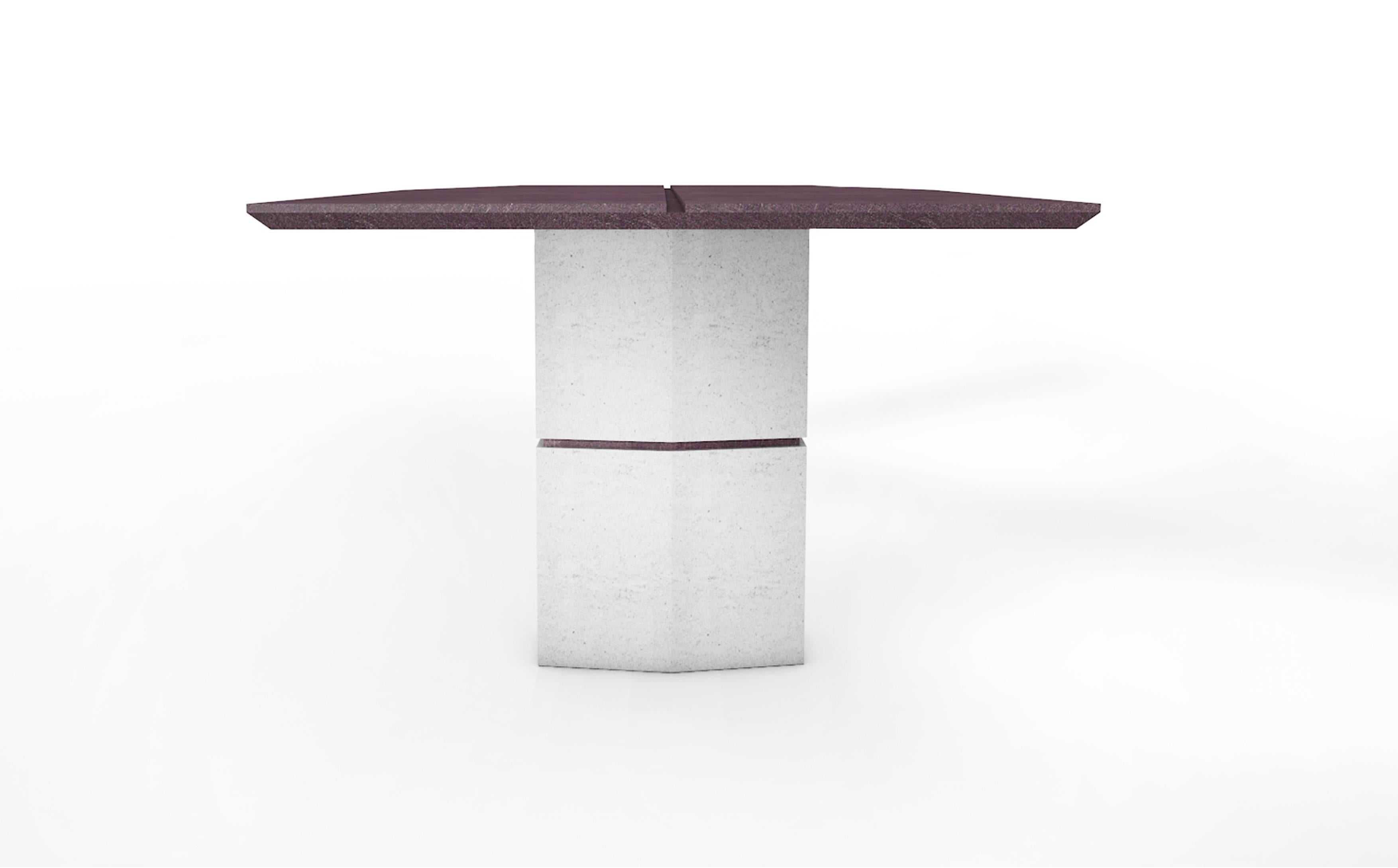 Contemporary Frédéric Saulou, Unique Dining Table in Purple Slate