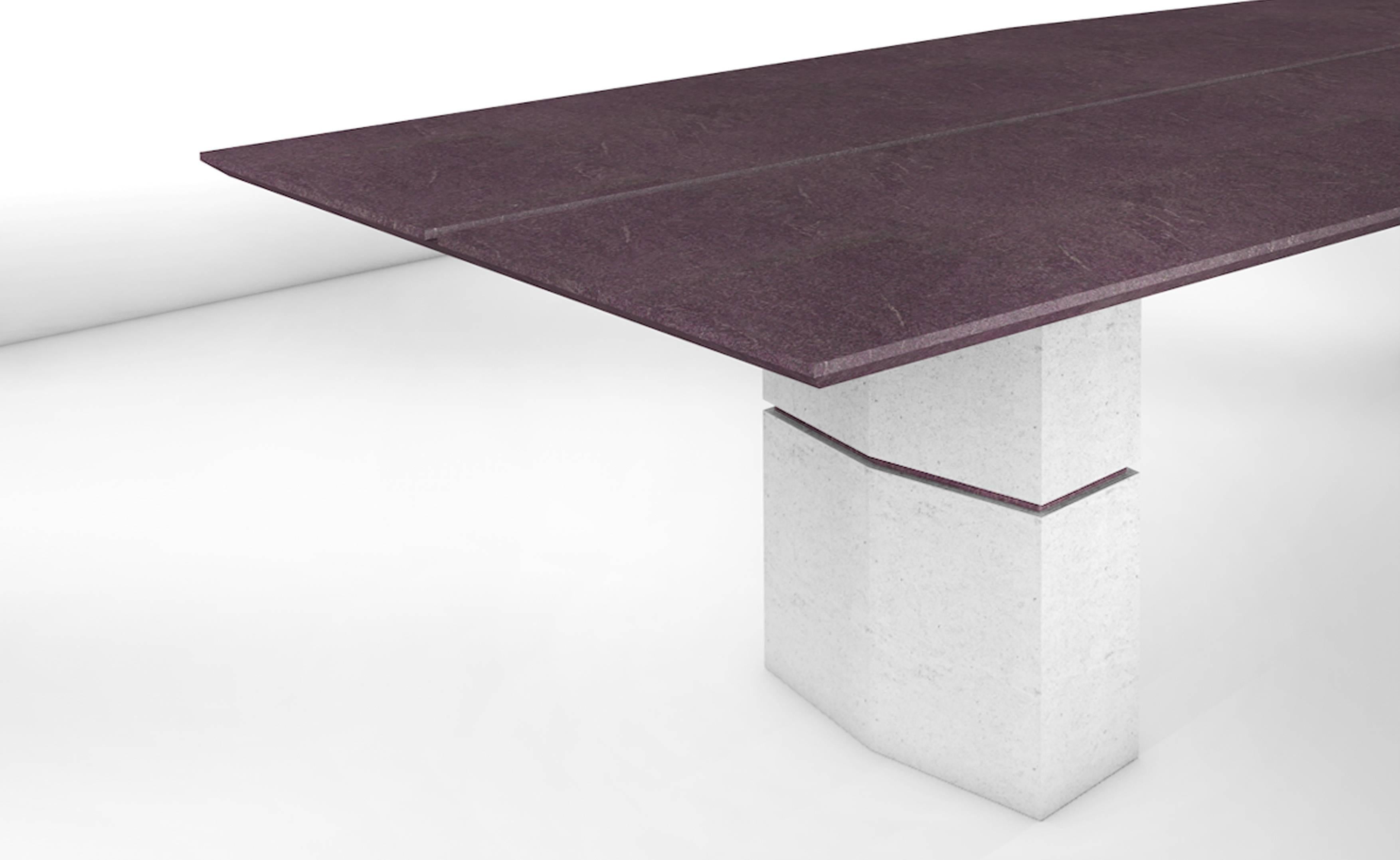 Frédéric Saulou, Unique Dining Table in Purple Slate 1