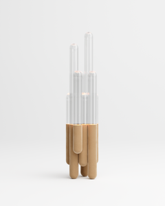 Unique Cactus Big Velvet Floor Lamp in Transparent Glass by Mickael Koska