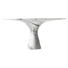 Bianco Statuarietto Contemporary Oval Marble Dining Table 290/75