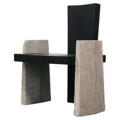 Limited Edition, Concrete and and Dark Plywood Chair by Lucas Tyra Morten