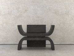 Contemporary Sculptural Kabuto Throne in Black Bronze by Michel Amar