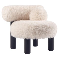 Azur Cotonneux Faux Fur Gropius CS2 Low Chair Fluffy Edition by NOOM